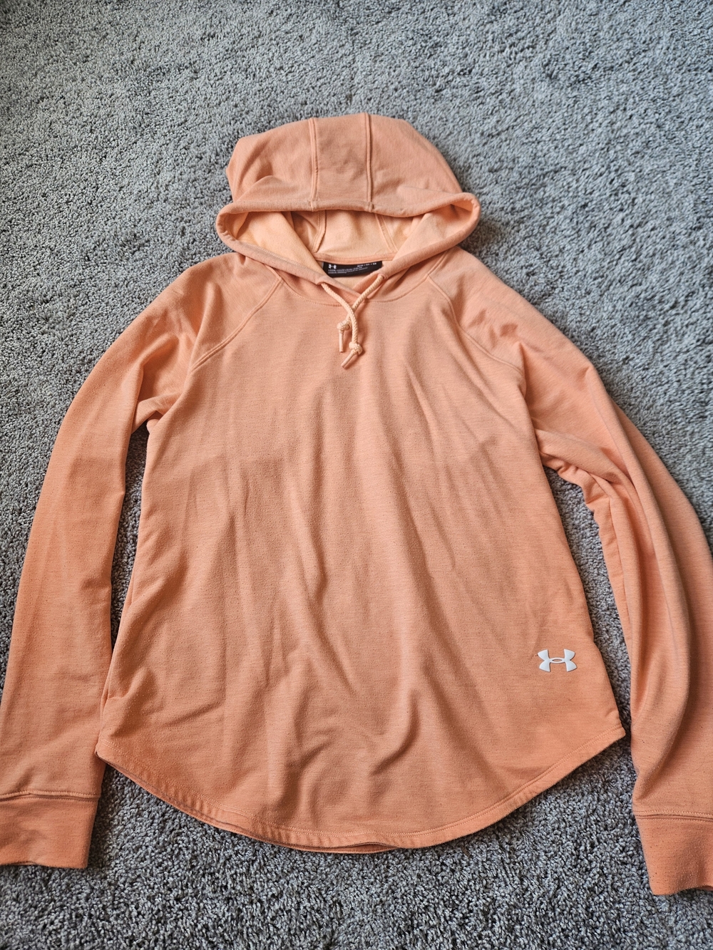 Under Armour Coral Peach Hooded Long Sleeve Top